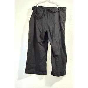 Torrid Size 24 Black Linen Blend Career Pants Business Casual Pockets Wide Leg